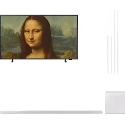 SAMSUNG The Frame 75″ Smart TV, White Modern Bezel & HW-S801B/XU 3.1.2 Sound Bar Bundle