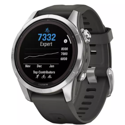 GARMIN Fenix 7S Pro Solar Smart Watch – Black & Silver, 42 mm