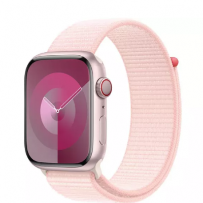 APPLE Watch Series 9 Cellular – 45 mm Pink Aluminium Case with Light Pink Sport Loop