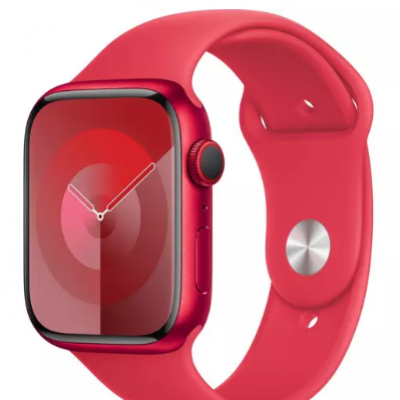 APPLE Watch Series 9 Cellular – 45 mm (PRODUCT)RED Aluminium Case with (PRODUCT)RED Sport Band, M/L