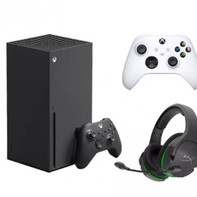 MICROSOFT Xbox Series X, Additional White Controller & CloudX Stinger Core Xbox Wireless Gaming Headset Bundle
