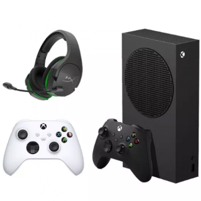 MICROSOFT Xbox Series S (1 TB), Additional White Controller & CloudX Stinger Core Xbox Wireless Gaming Headset Bundle