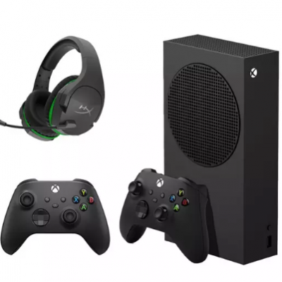 MICROSOFT Xbox Series S (1 TB), Additional Black Controller & CloudX Stinger Core Xbox Wireless Gaming Headset Bundle